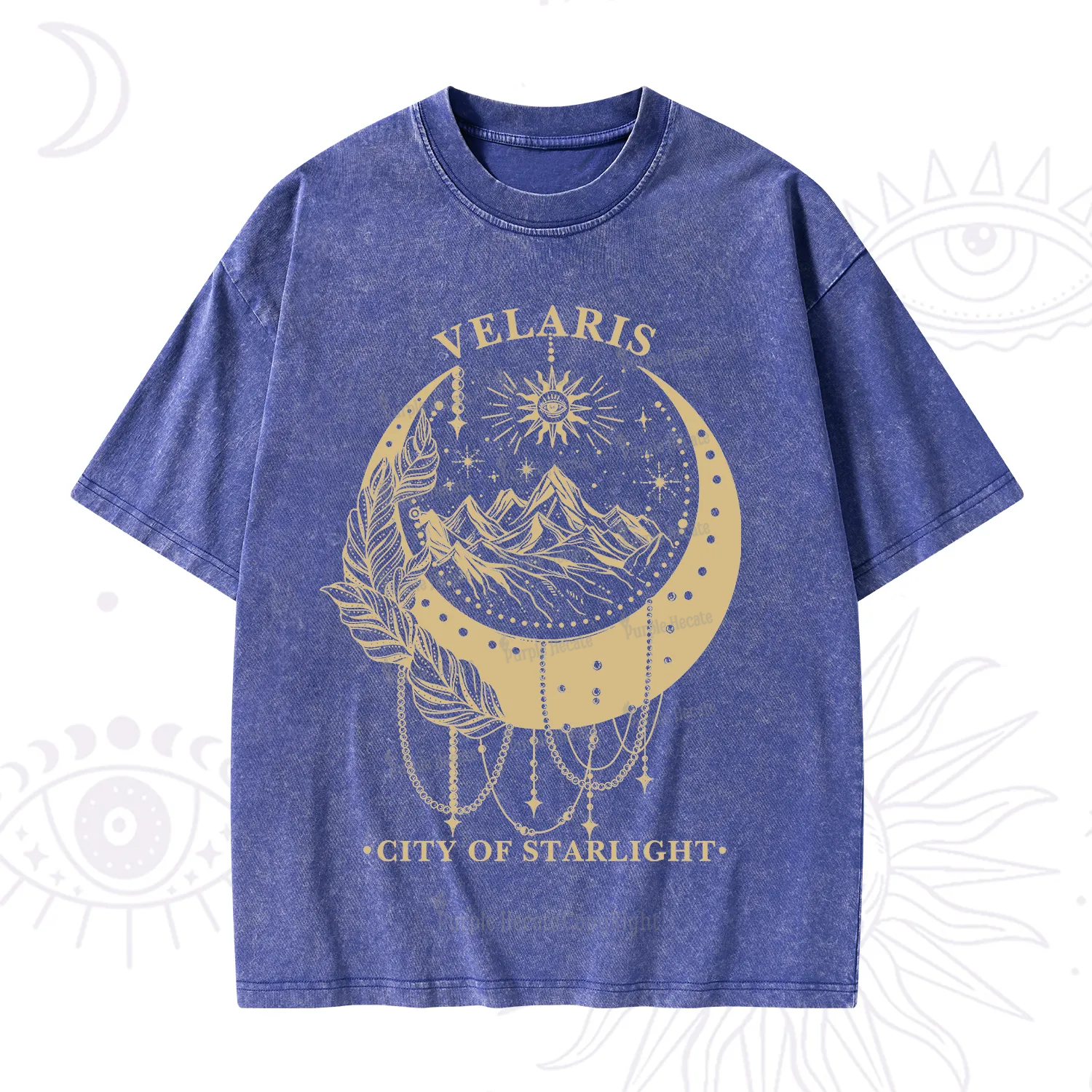 Purplehecate Moonlit Peaks of Starlight Washed T-Shirt