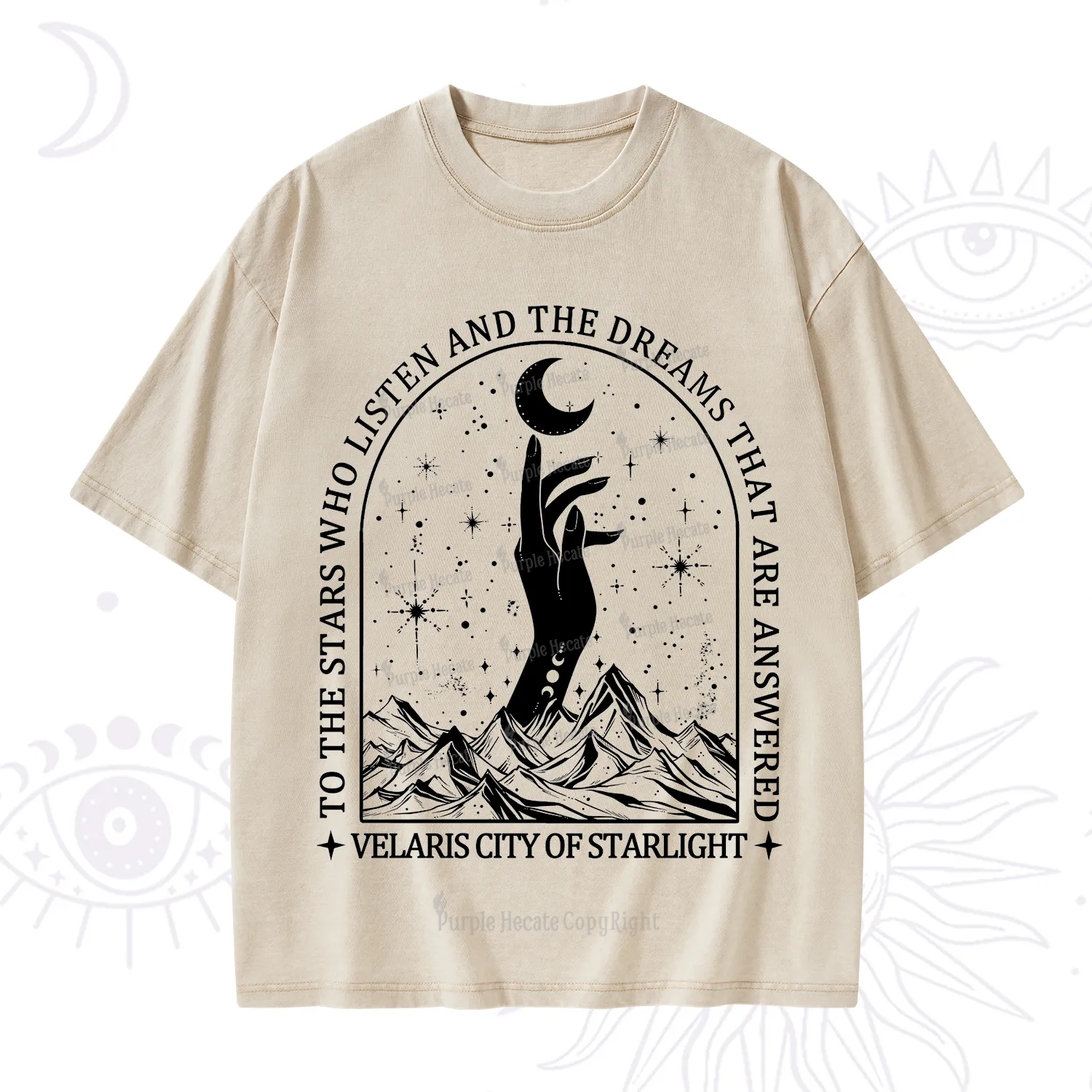 Purplehecate To The Stars Who Listen And The Dreams That Are Answered Washed T-Shirt