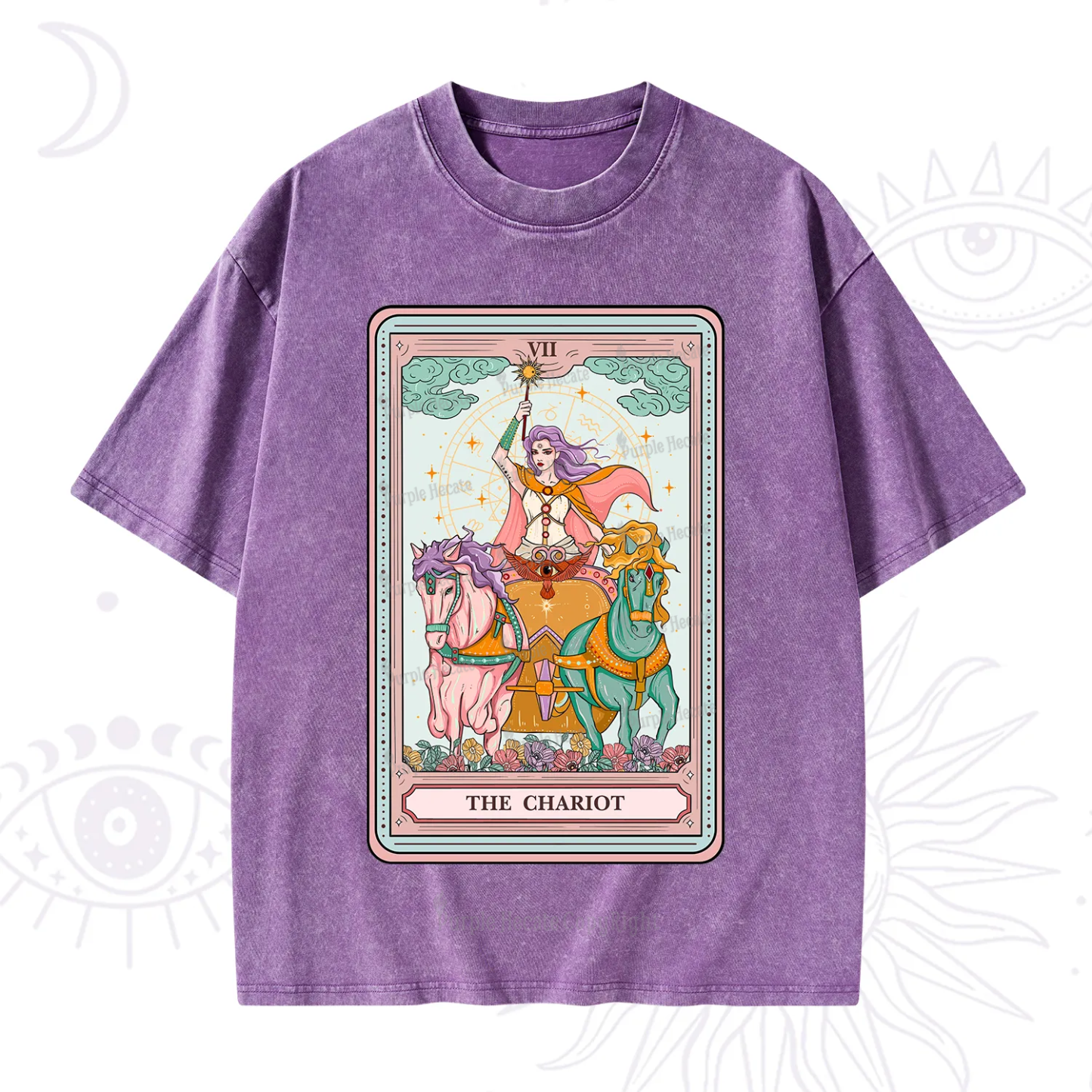 Purplehecate The Chariot Tarot Washed T-Shirt