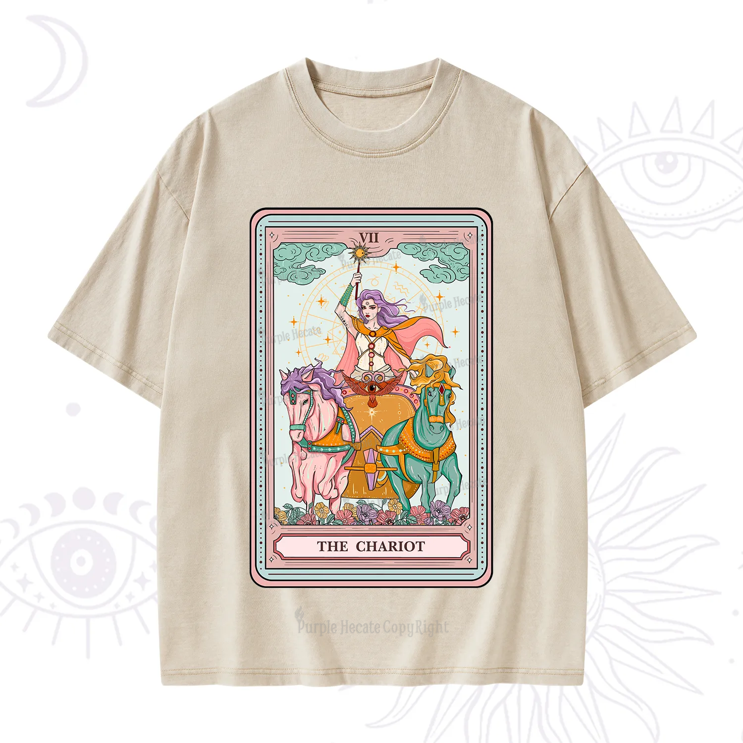 Purplehecate The Chariot Tarot Washed T-Shirt