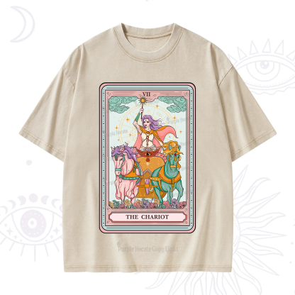 Purplehecate The Chariot Tarot Washed T-Shirt