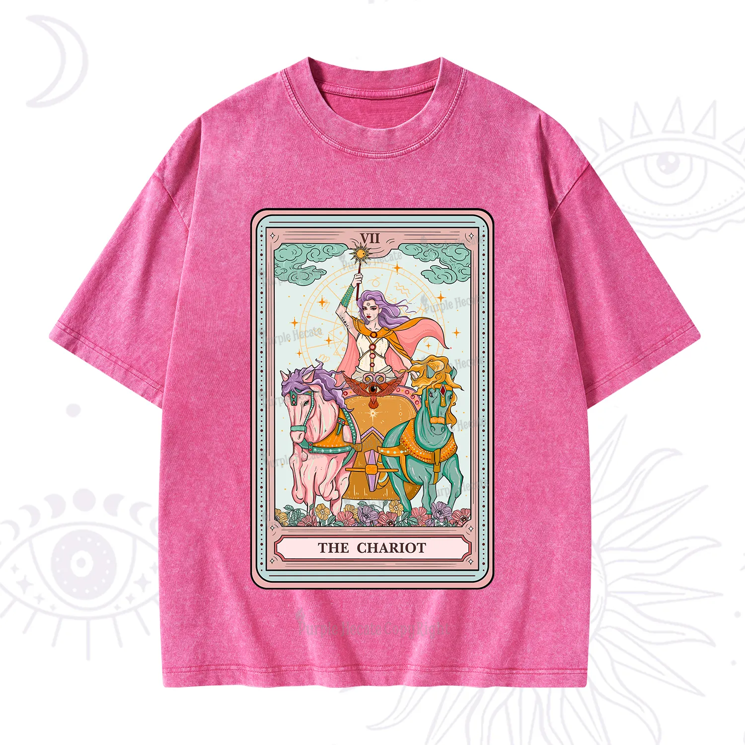 Purplehecate The Chariot Tarot Washed T-Shirt