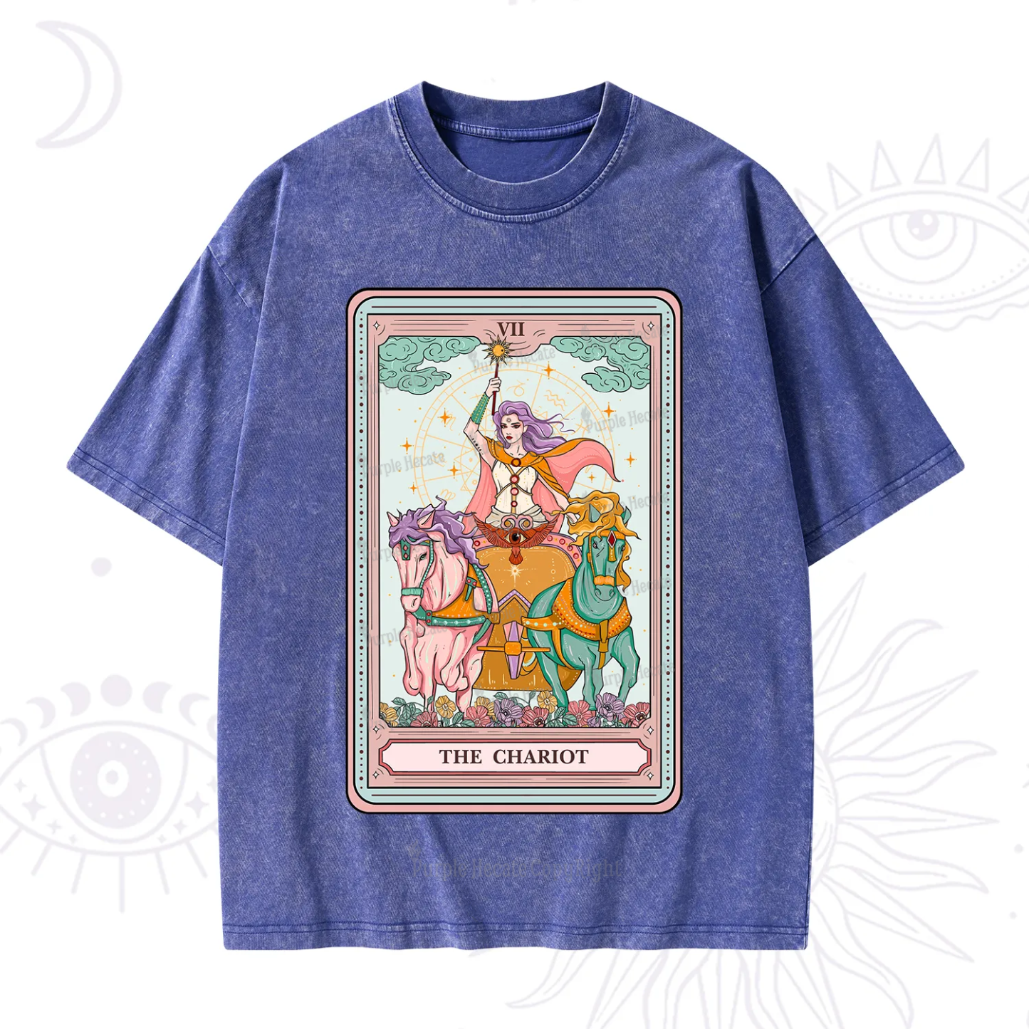 Purplehecate The Chariot Tarot Washed T-Shirt