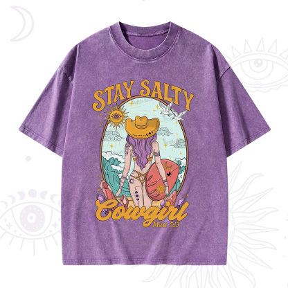 Purplehecate Stay Salty Cowgirl Washed T-Shirt