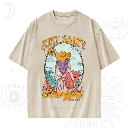 Purplehecate Stay Salty Cowgirl Washed T-Shirt