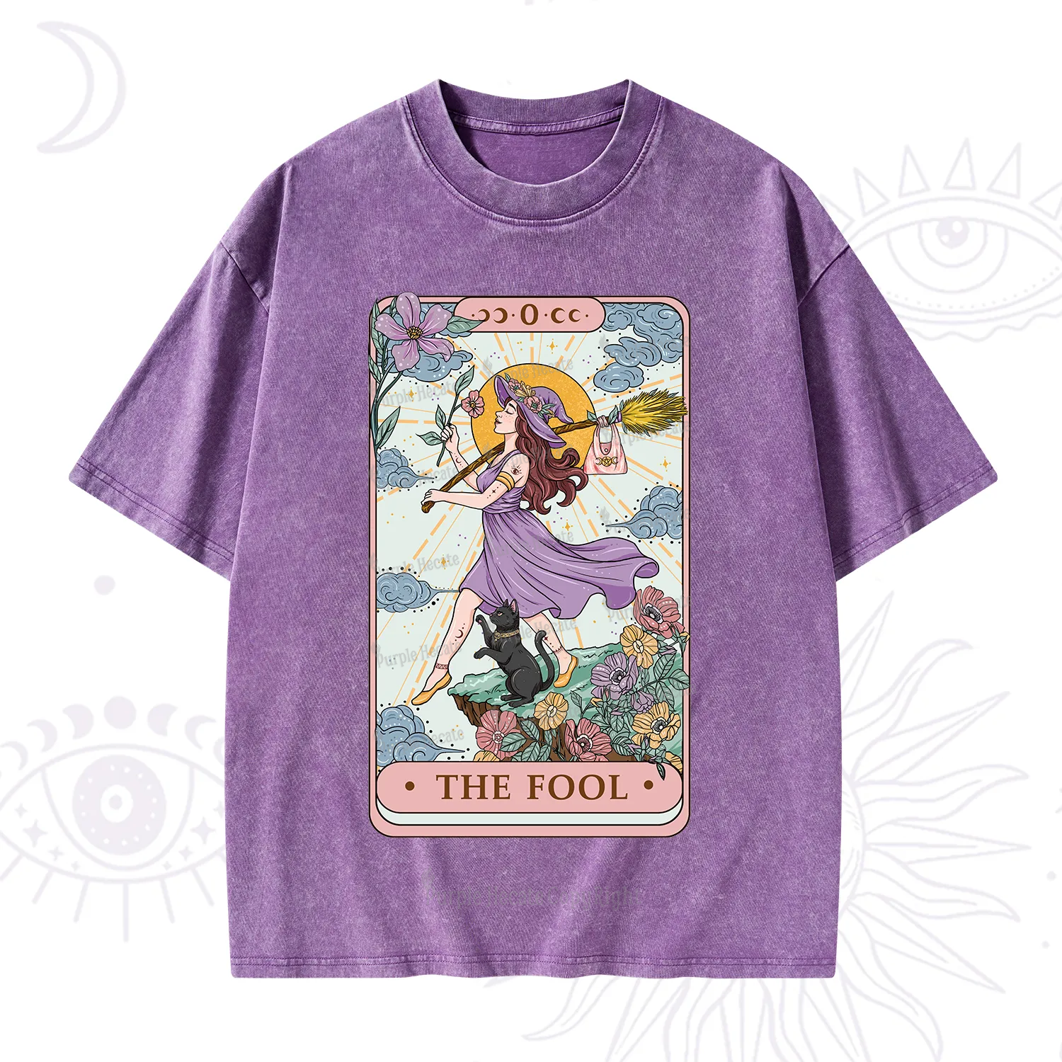 Purplehecate The Witchling Fool Tarot Washed T-Shirt