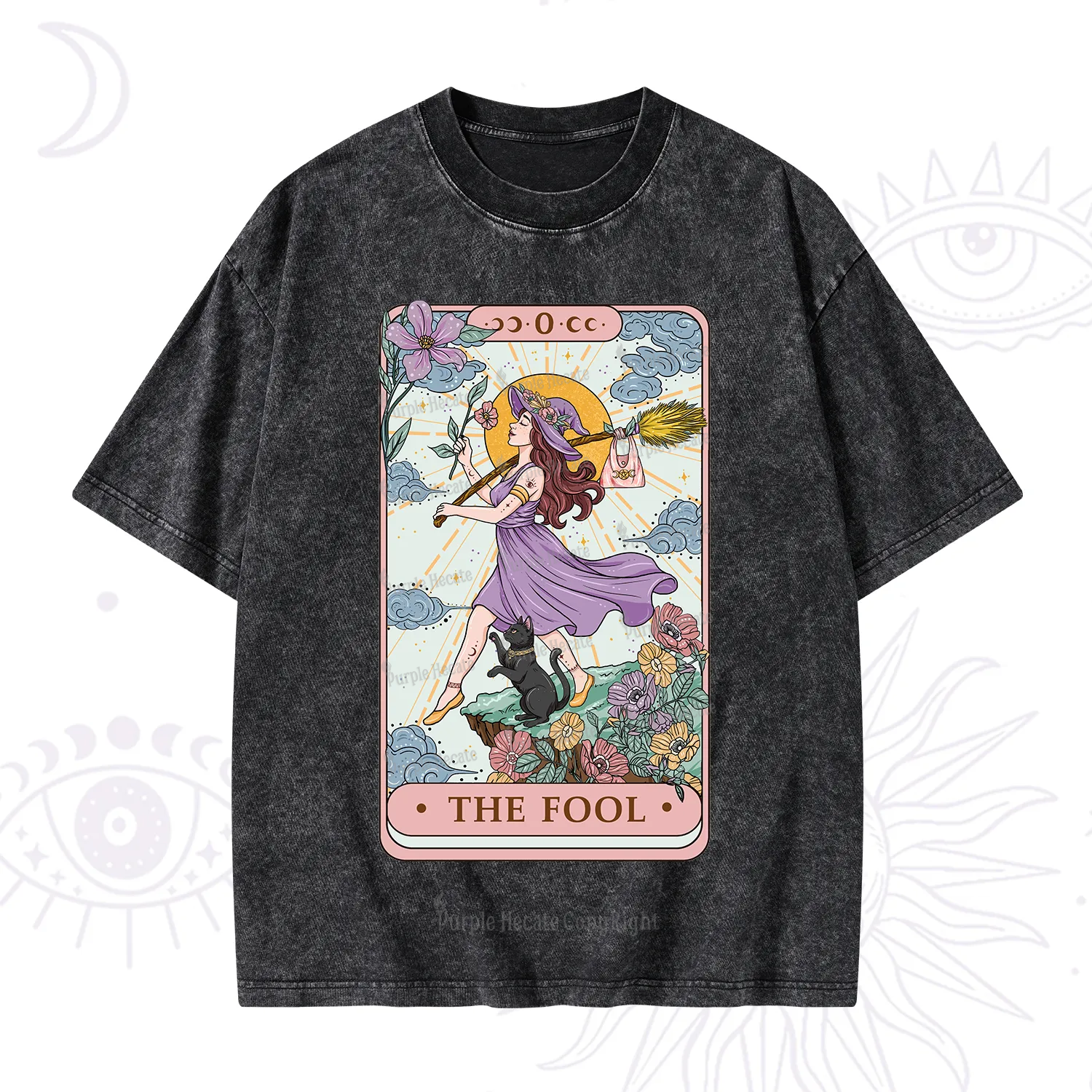 Purplehecate The Witchling Fool Tarot Washed T-Shirt