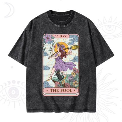 Purplehecate The Witchling Fool Tarot Washed T-Shirt