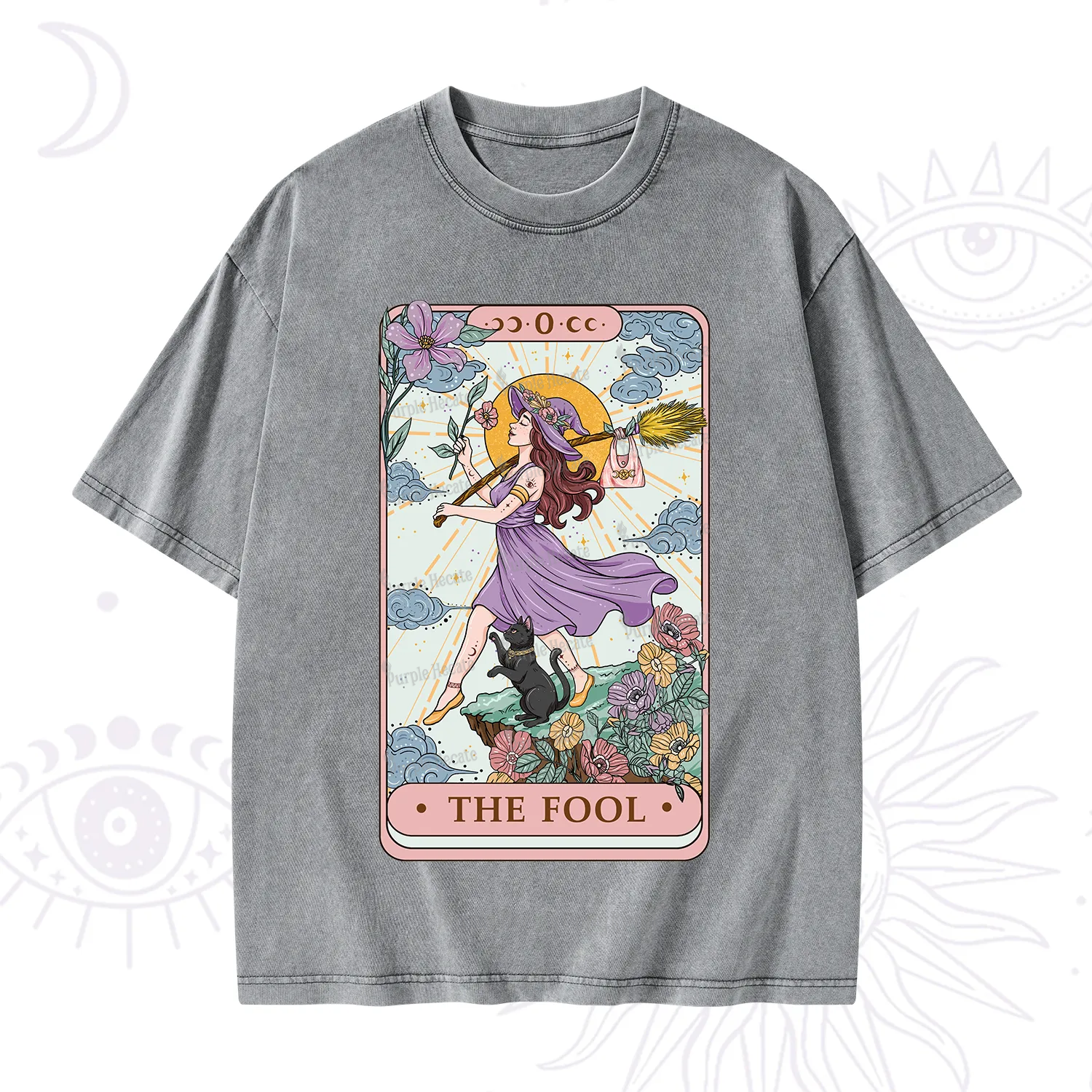 Purplehecate The Witchling Fool Tarot Washed T-Shirt