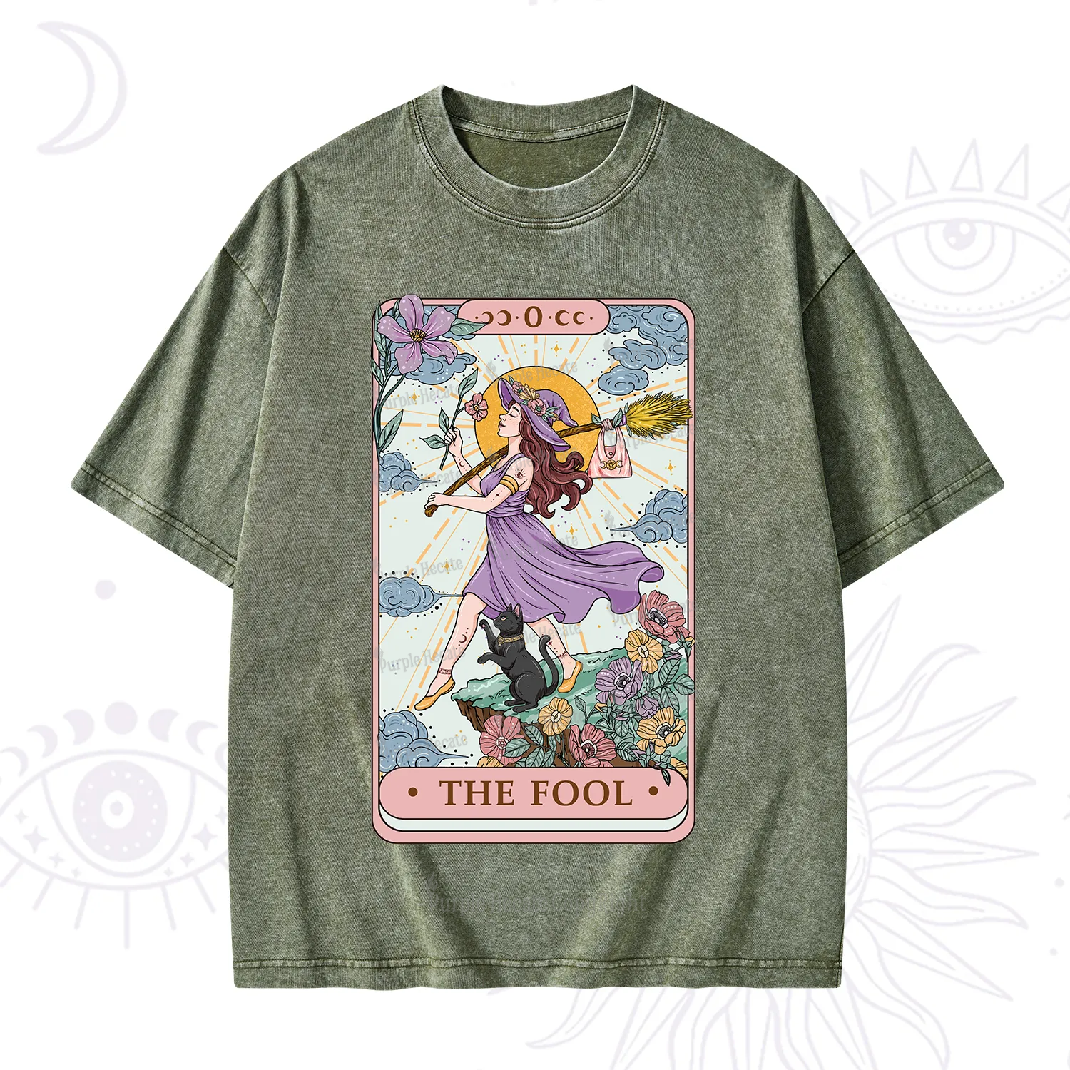 Purplehecate The Witchling Fool Tarot Washed T-Shirt