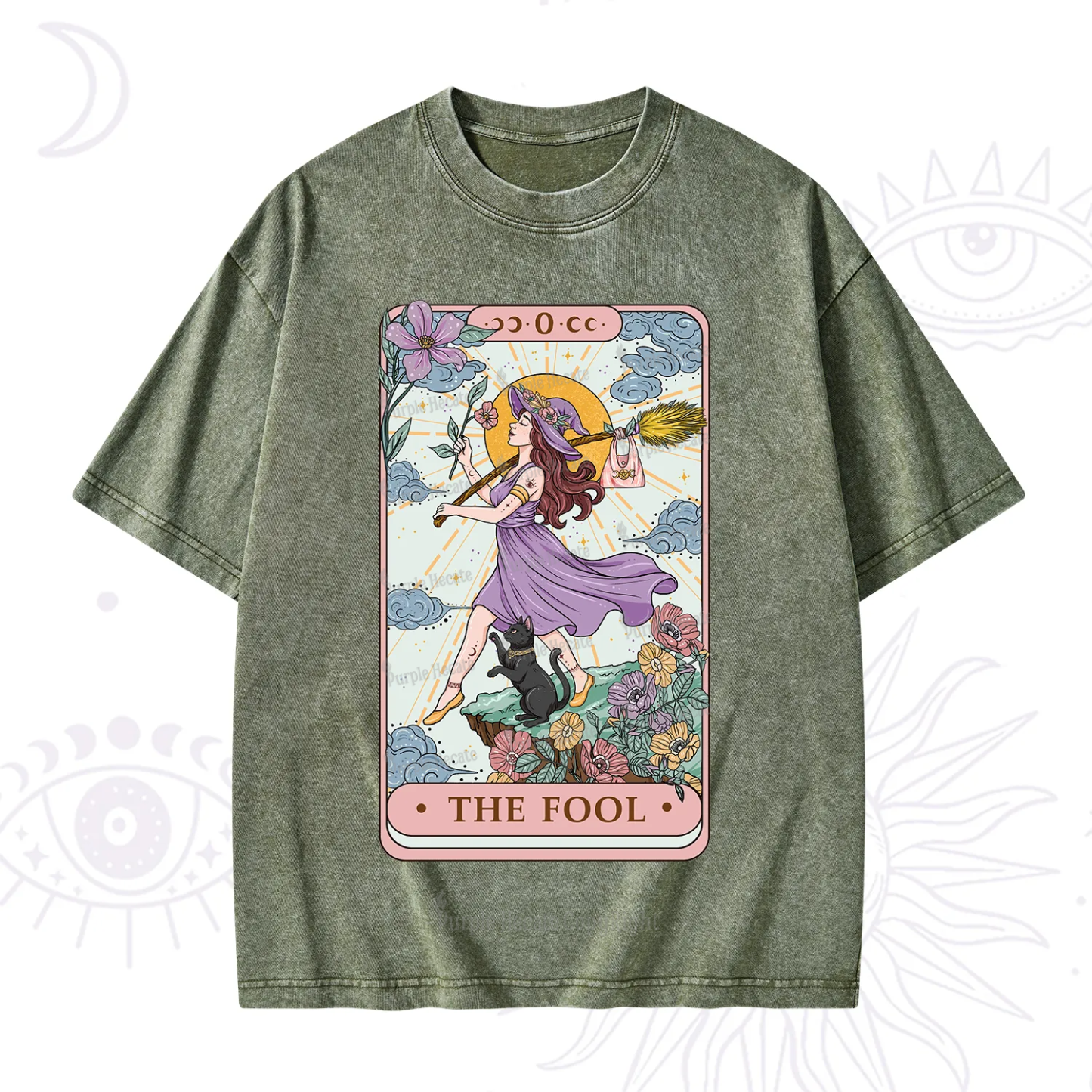 Purplehecate The Witchling Fool Tarot Washed T-Shirt