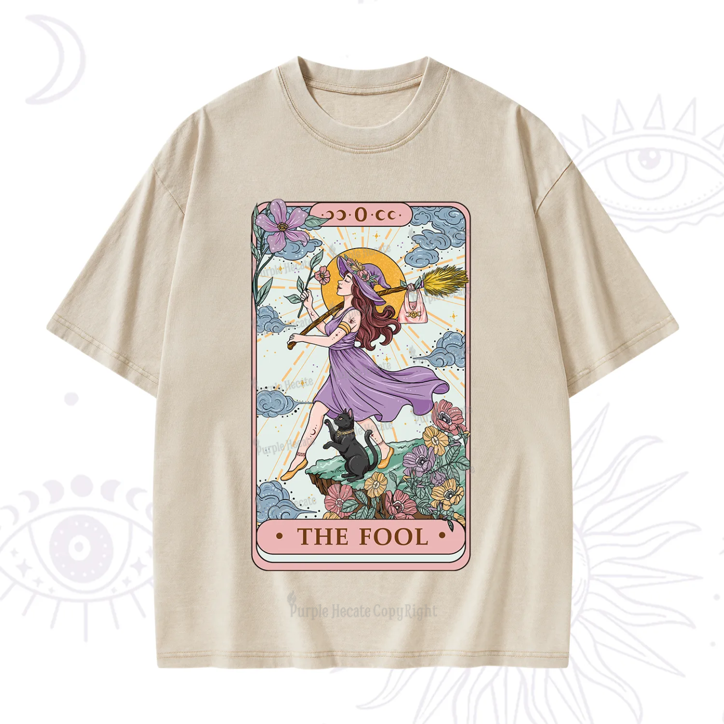 Purplehecate The Witchling Fool Tarot Washed T-Shirt