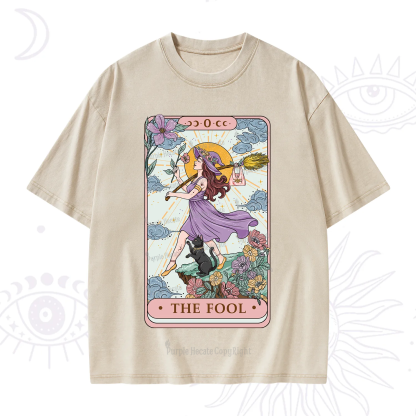Purplehecate The Witchling Fool Tarot Washed T-Shirt