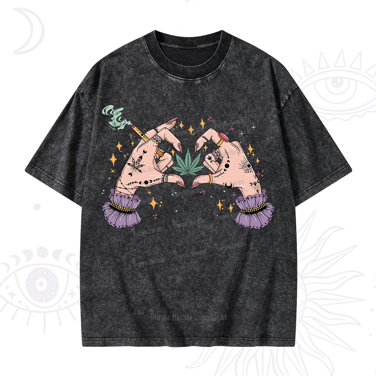 Purplehecate You're Never Alone If You Have Weed Washed T-Shirt