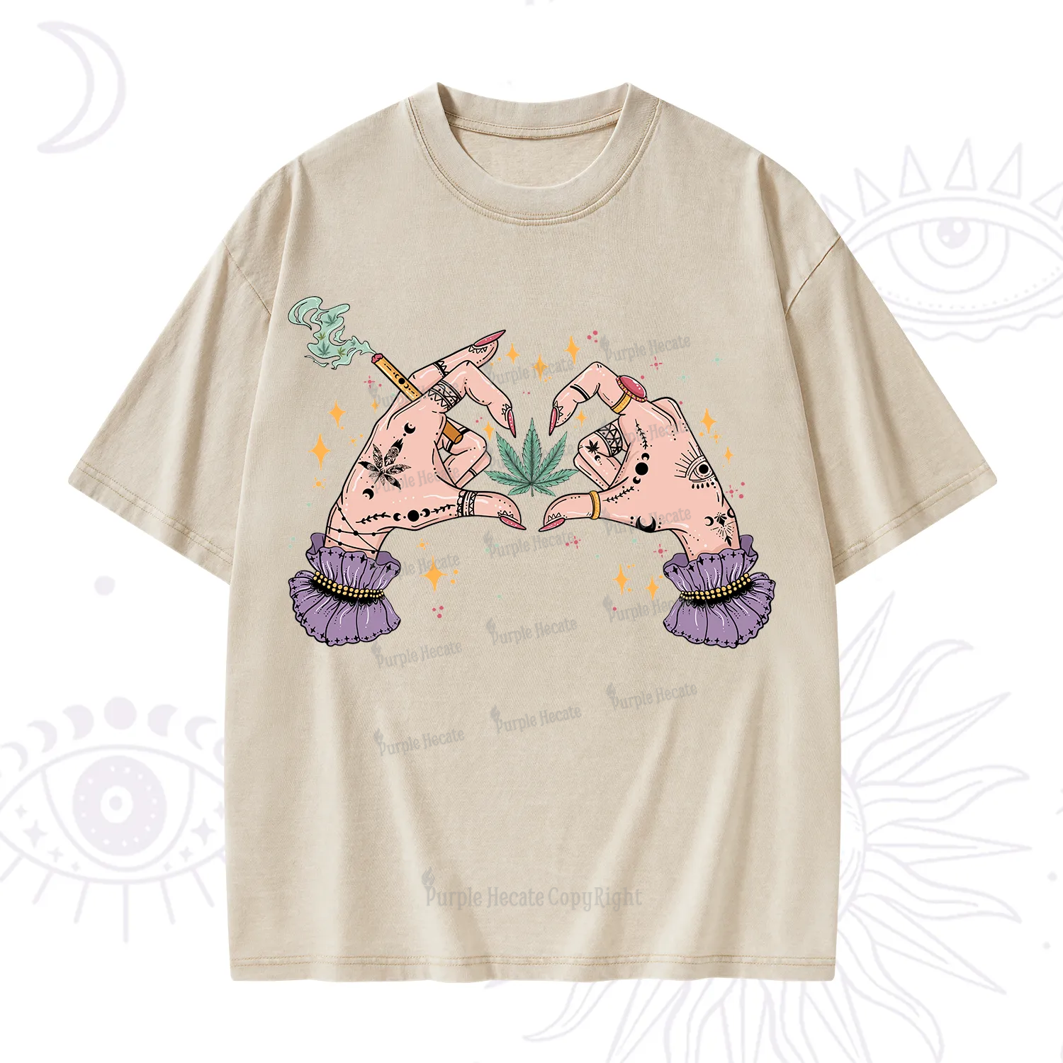 Purplehecate You're Never Alone If You Have Weed Washed T-Shirt