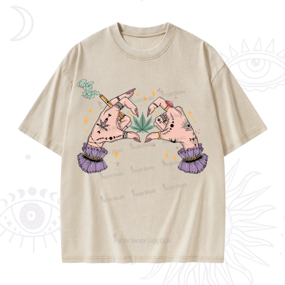 Purplehecate You're Never Alone If You Have Weed Washed T-Shirt