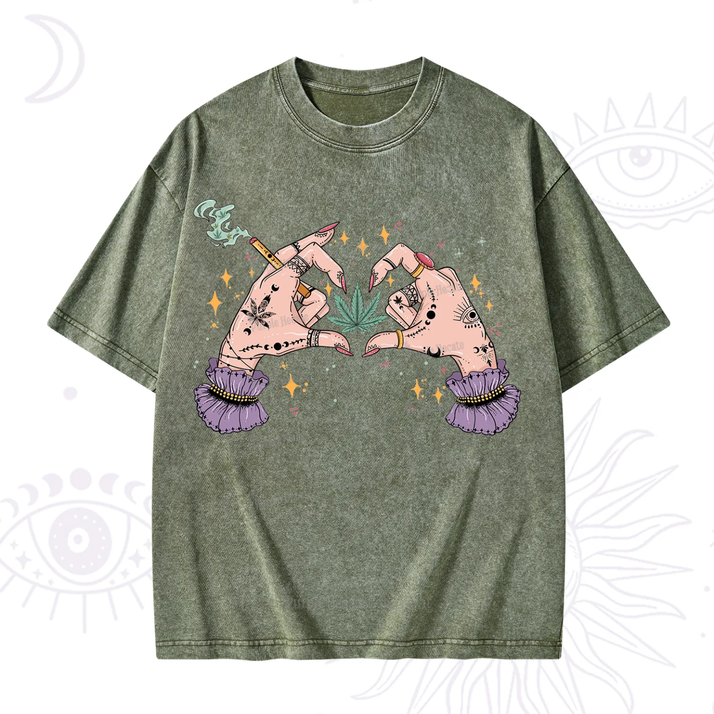 Purplehecate You're Never Alone If You Have Weed Washed T-Shirt