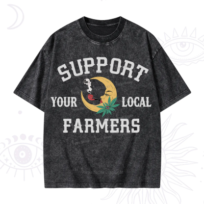 Purplehecate Support Your Local Farmer Washed T-Shirt
