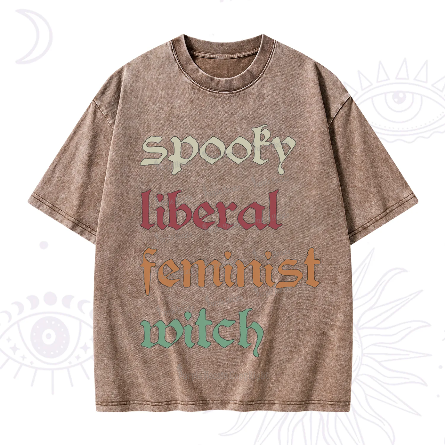 Purplehecate Spooky Liberal Feminist Witch Washed T-Shirt