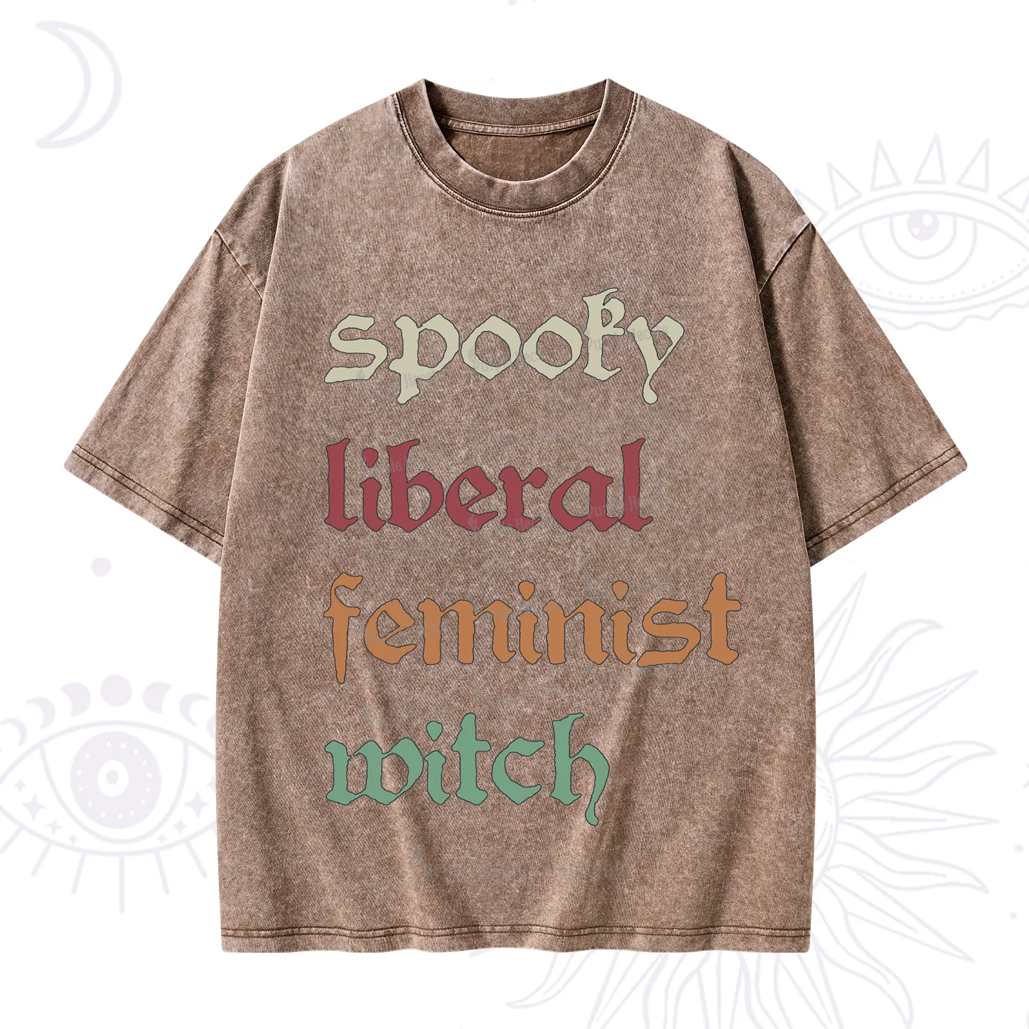 Purplehecate Spooky Liberal Feminist Witch Washed T-Shirt