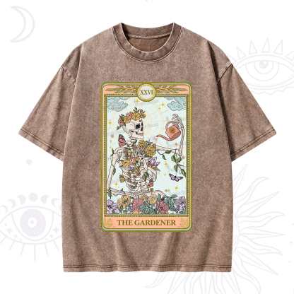 Purplehecate The Skeleton Gardener Tarot Washed T-Shirt