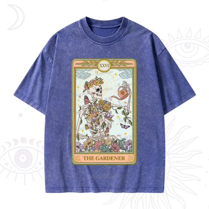 Purplehecate The Skeleton Gardener Tarot Washed T-Shirt