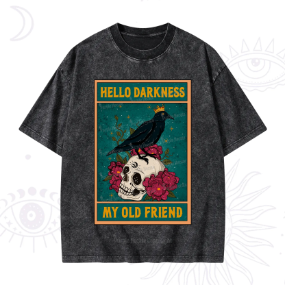 Purplehecate The Hello Darkness My Old Friend Oracle Card Washed T-Shirt