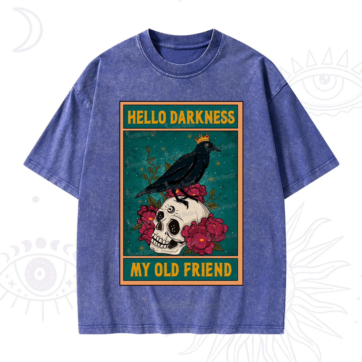 Purplehecate The Hello Darkness My Old Friend Oracle Card Washed T-Shirt