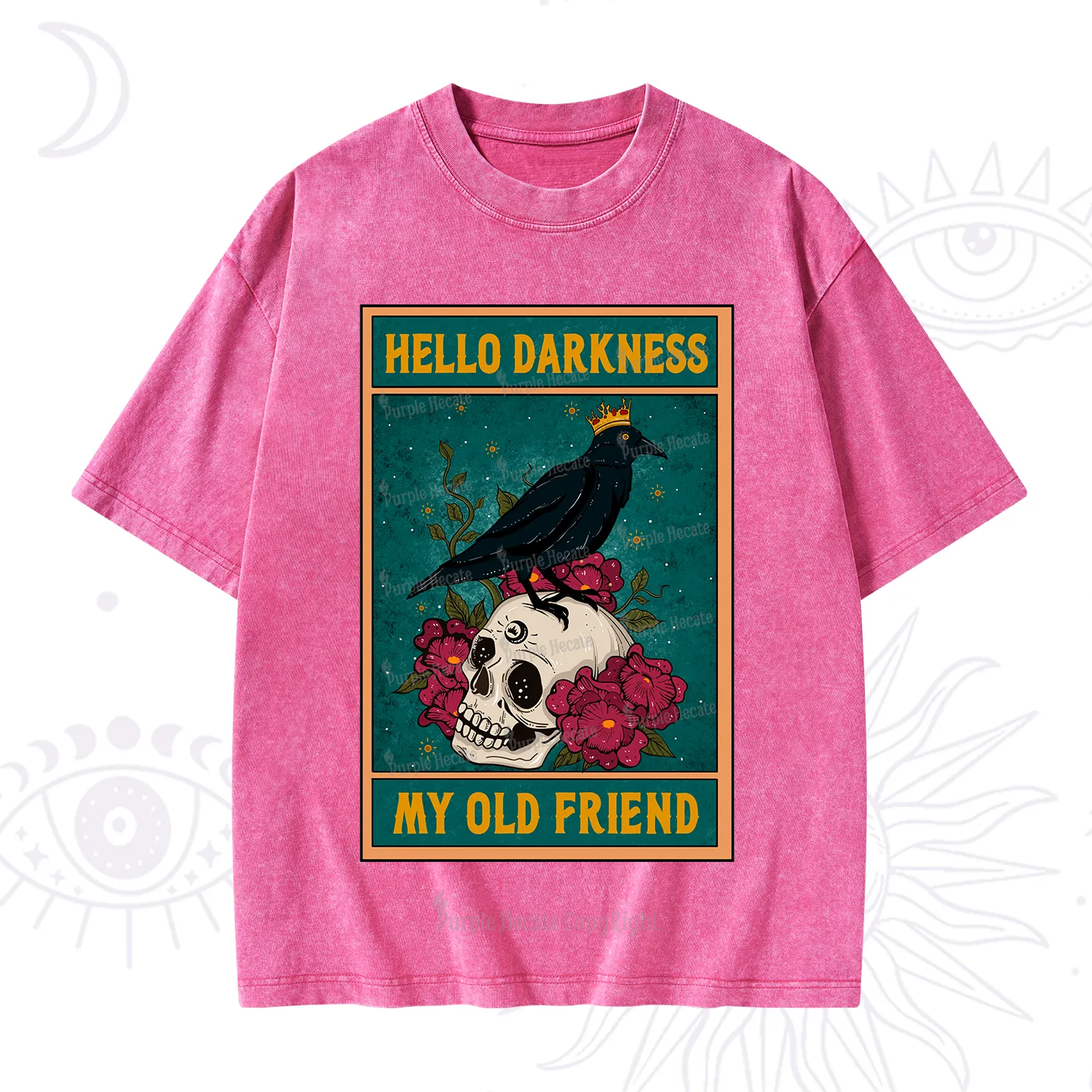 Purplehecate The Hello Darkness My Old Friend Oracle Card Washed T-Shirt