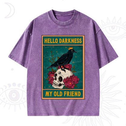 Purplehecate The Hello Darkness My Old Friend Oracle Card Washed T-Shirt
