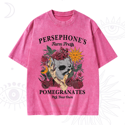 Purplehecate Persephone's Farm Fresh Pomegranates Pick Your Own Washed T-Shirt