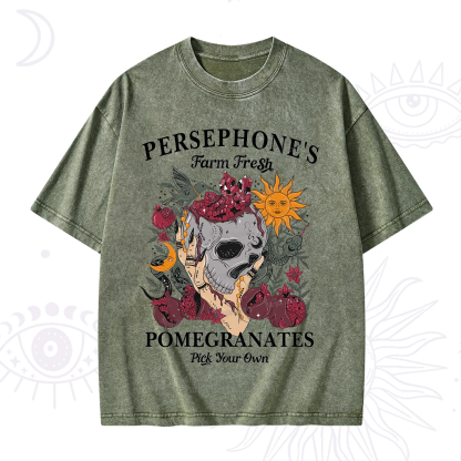 Purplehecate Persephone's Farm Fresh Pomegranates Pick Your Own Washed T-Shirt