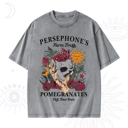 Purplehecate Persephone's Farm Fresh Pomegranates Pick Your Own Washed T-Shirt