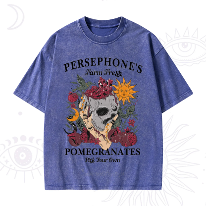 Purplehecate Persephone's Farm Fresh Pomegranates Pick Your Own Washed T-Shirt