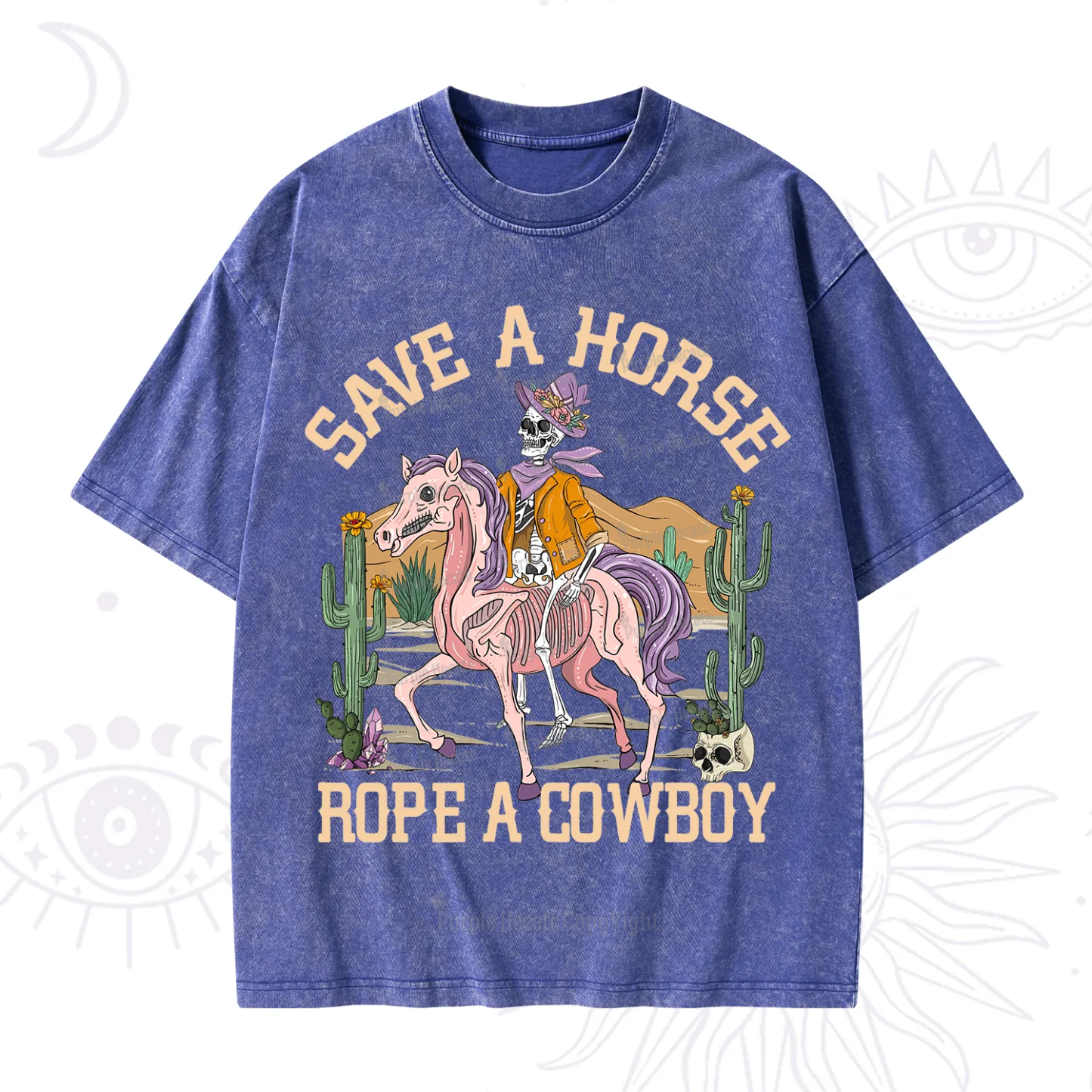 Purplehecate Save A Horse Rope A Cowboy Washed T-Shirt