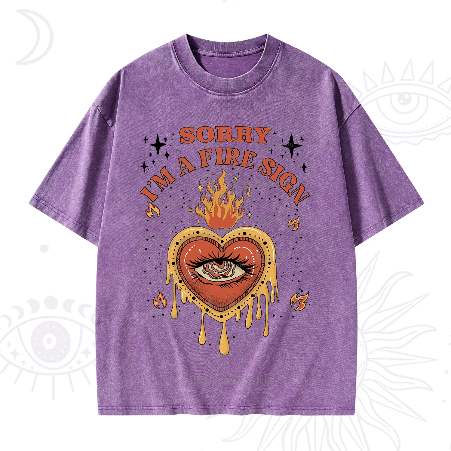 Purplehecate Sorry I'm A Fire Sign Washed T-Shirt