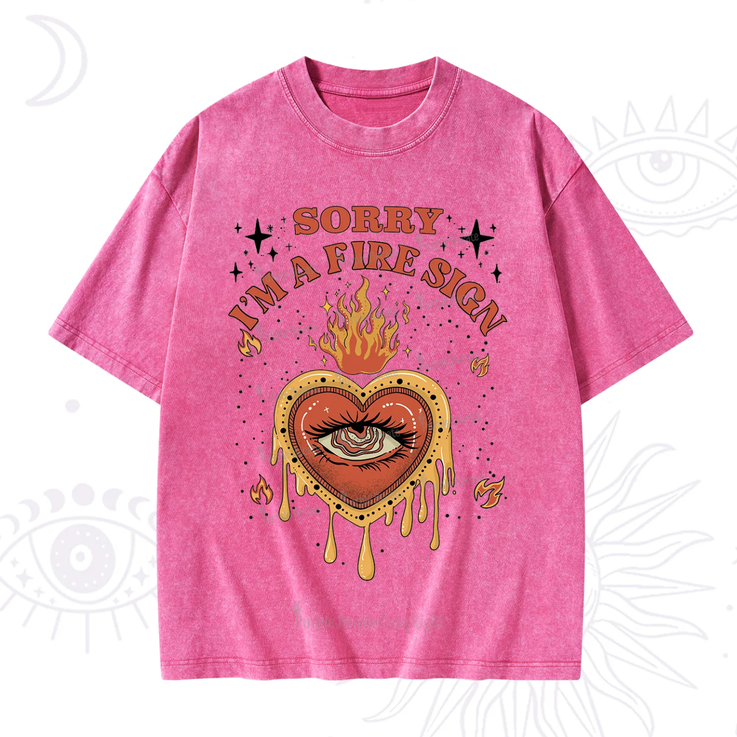 Purplehecate Sorry I'm A Fire Sign Washed T-Shirt