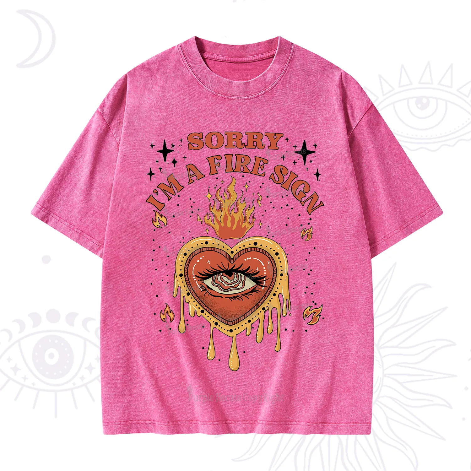 Purplehecate Sorry I'm A Fire Sign Washed T-Shirt