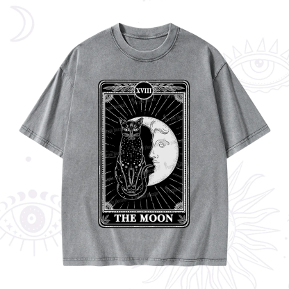 Purplehecate The Moon Tarot Card Washed T-Shirt