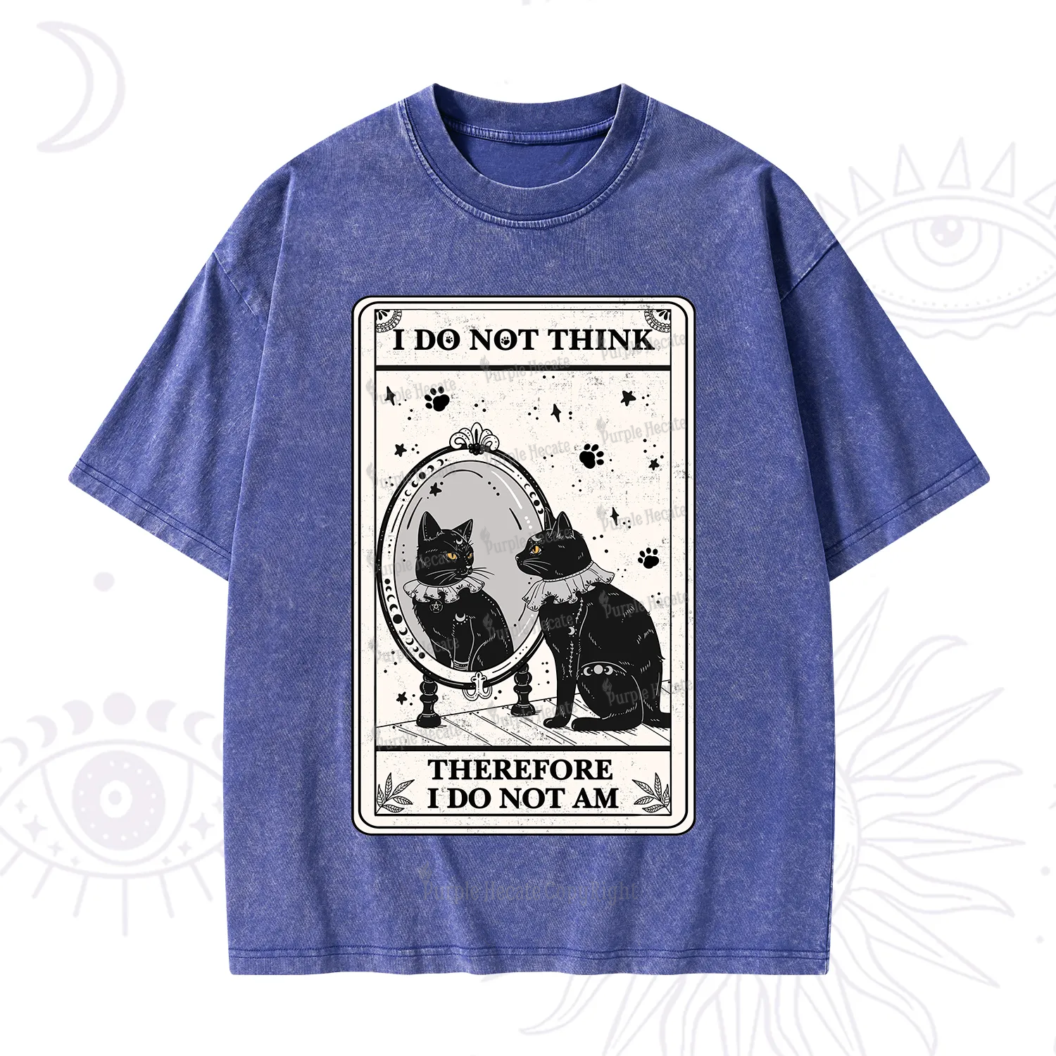 Purplehecate The I Do Not Think Therefore I Do Not Am Oracle Card Washed T-Shirt