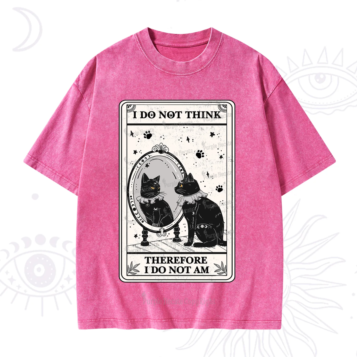 Purplehecate The I Do Not Think Therefore I Do Not Am Oracle Card Washed T-Shirt