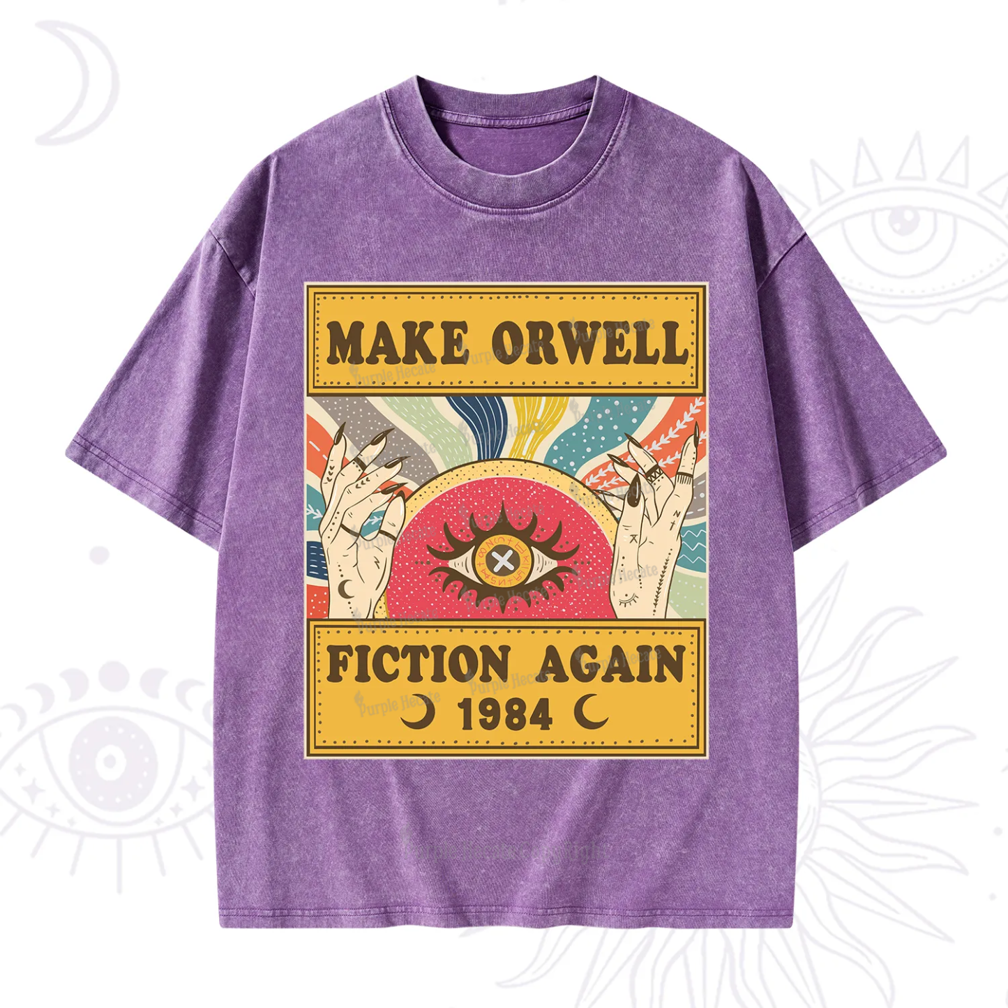 Purplehecate Make 1984 Fiction Again Washed T-Shirt