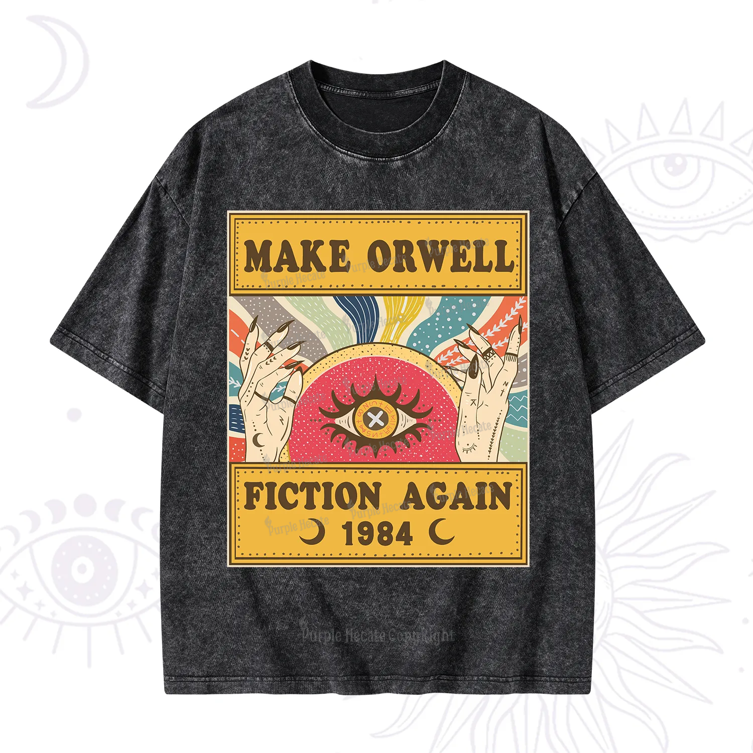 Purplehecate Make 1984 Fiction Again Washed T-Shirt