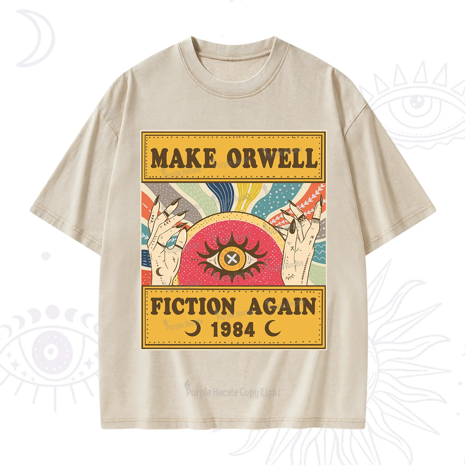 Purplehecate Make 1984 Fiction Again Washed T-Shirt