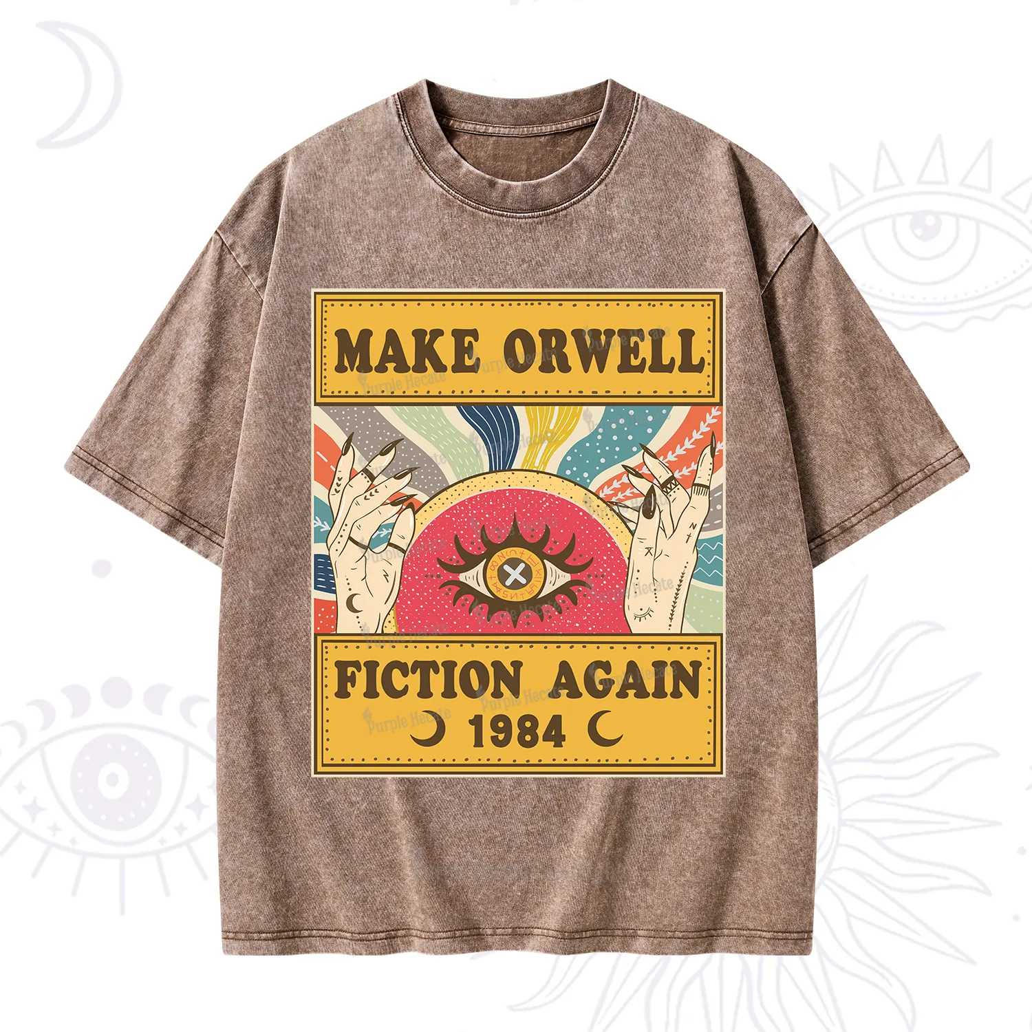 Purplehecate Make 1984 Fiction Again Washed T-Shirt