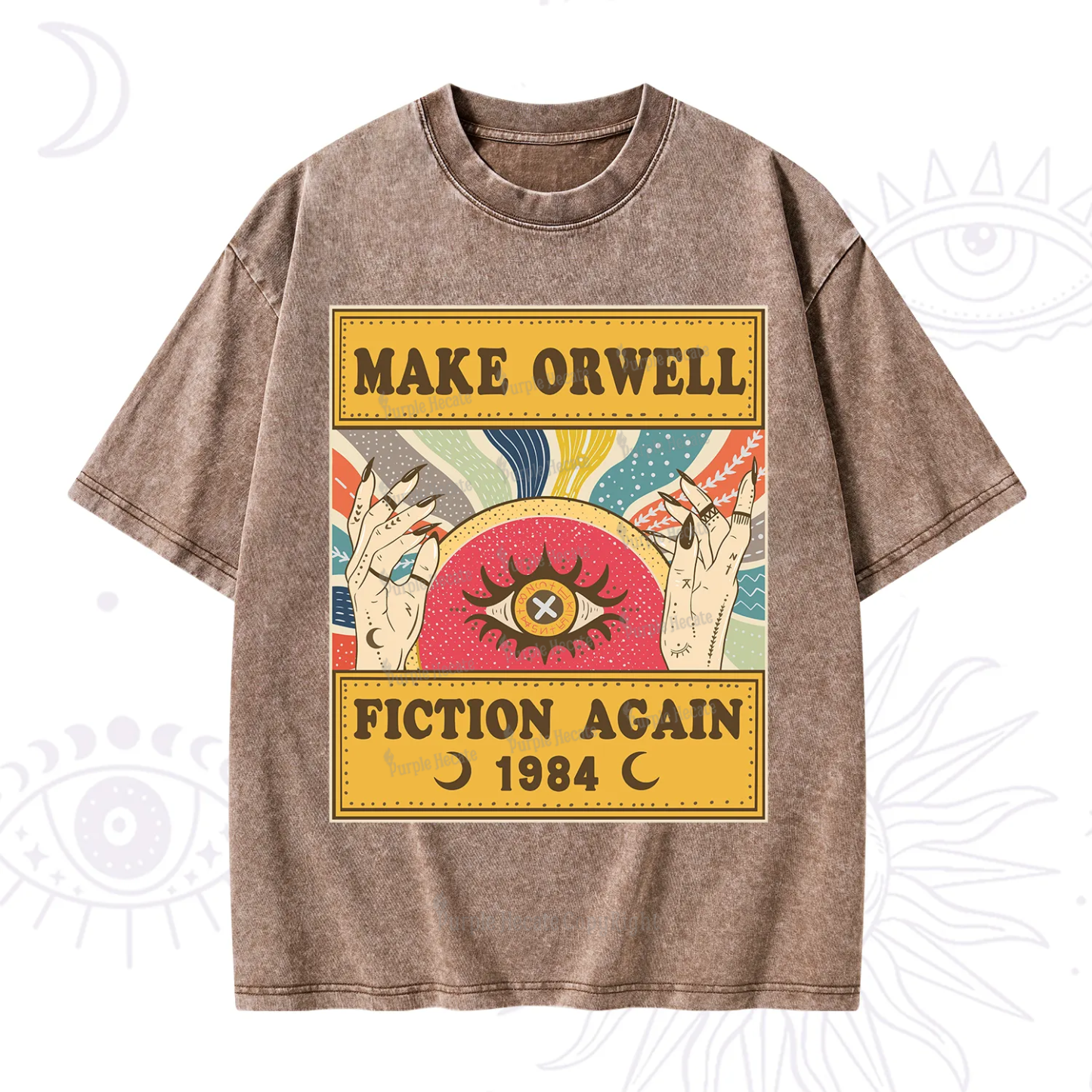 Purplehecate Make 1984 Fiction Again Washed T-Shirt