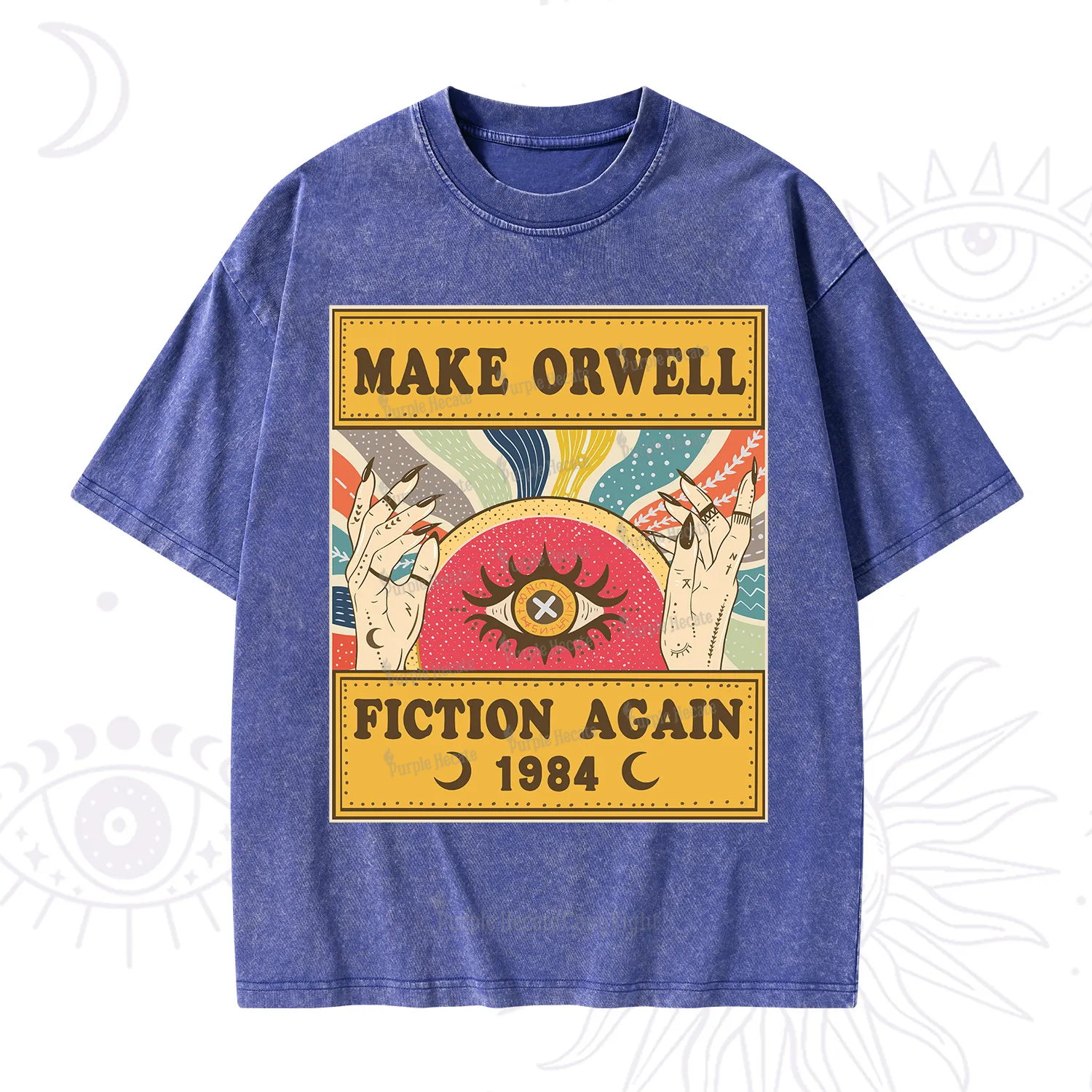 Purplehecate Make 1984 Fiction Again Washed T-Shirt