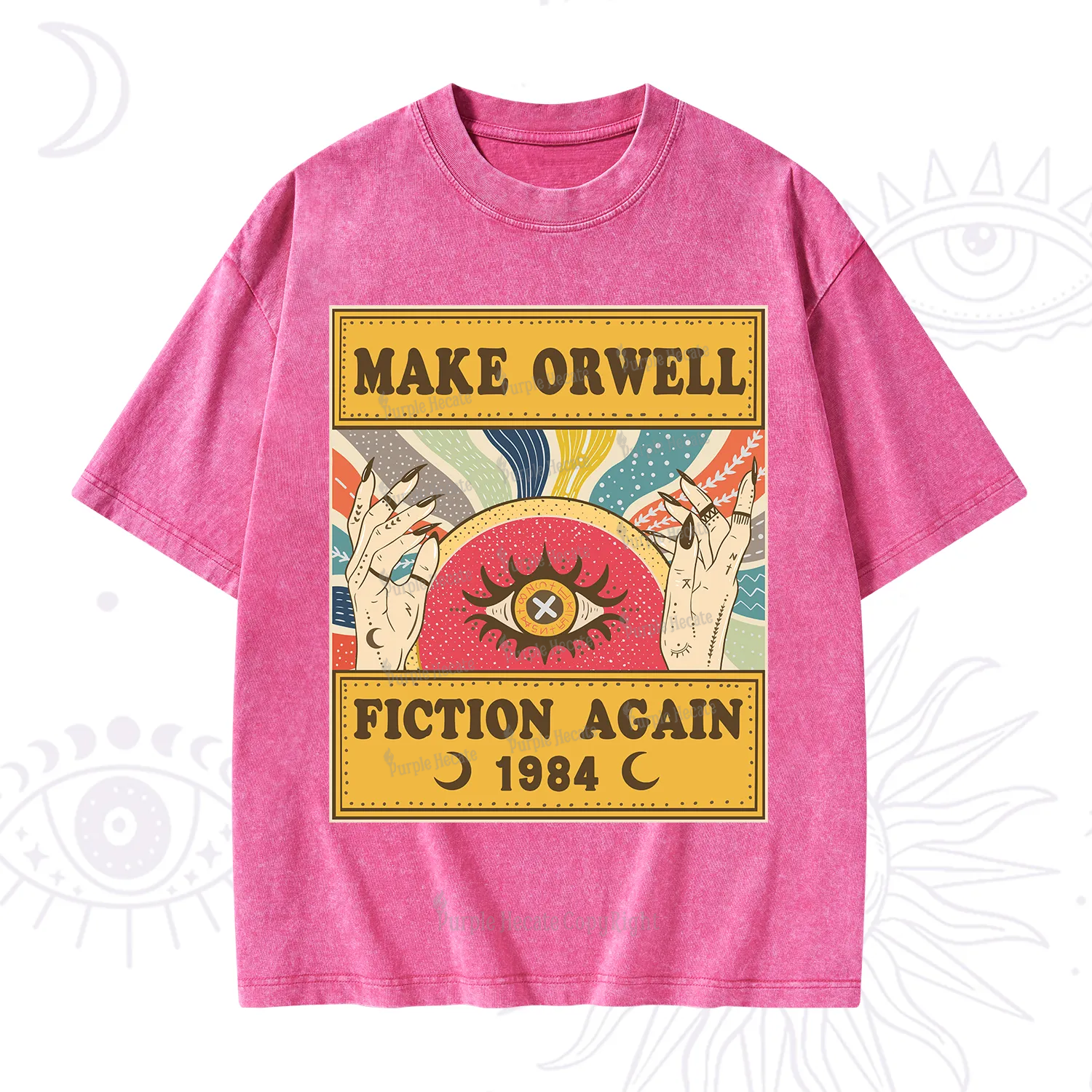 Purplehecate Make 1984 Fiction Again Washed T-Shirt