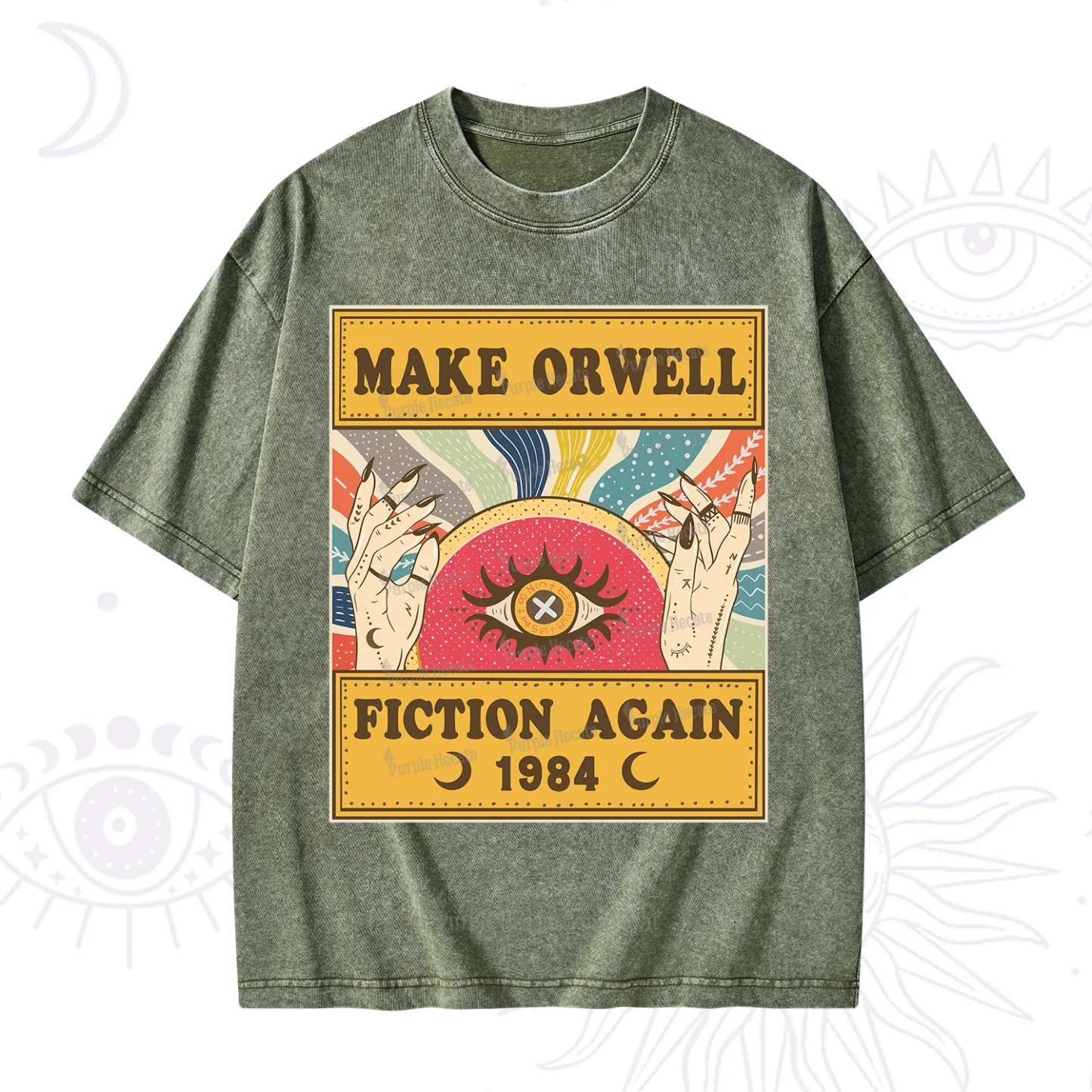 Purplehecate Make 1984 Fiction Again Washed T-Shirt