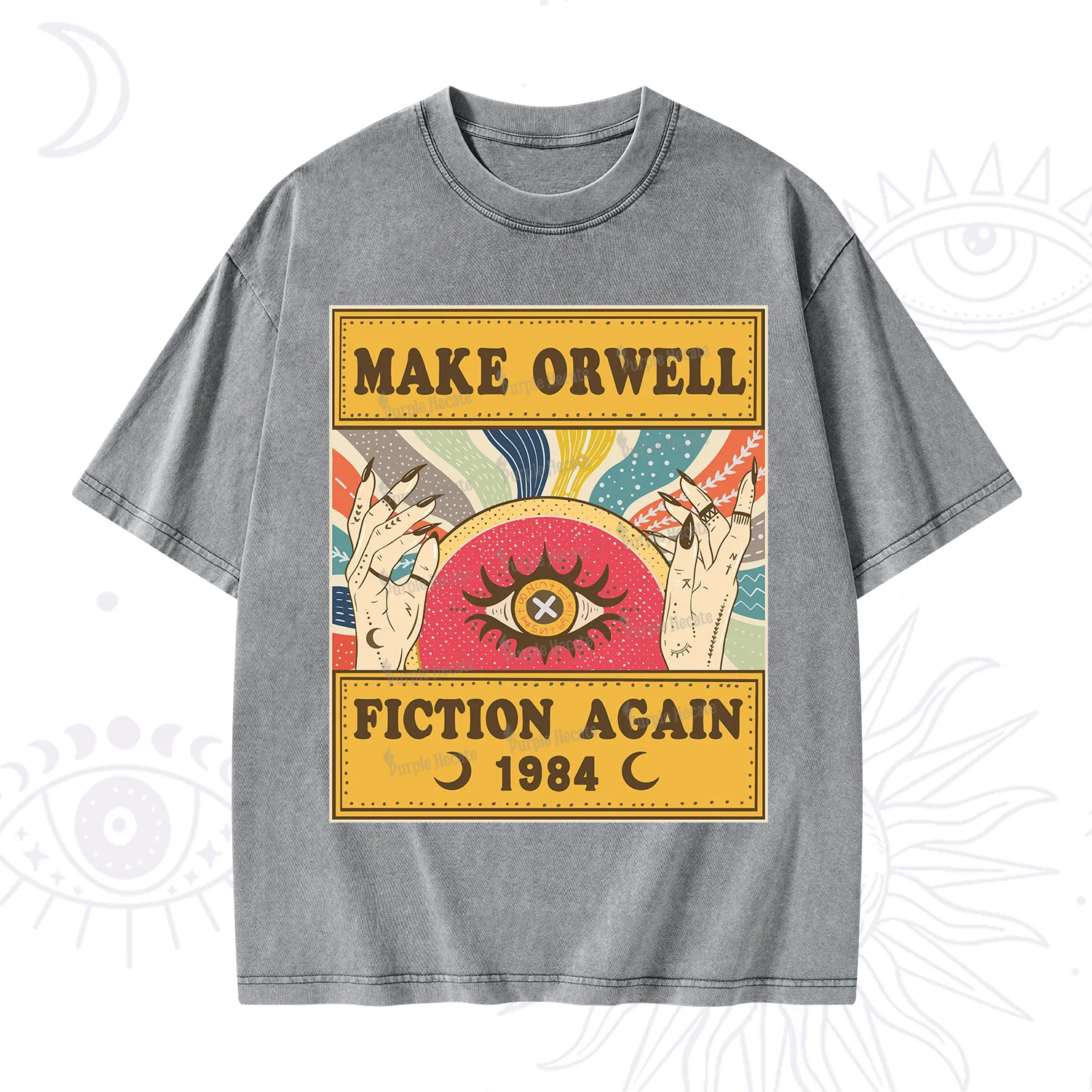 Purplehecate Make 1984 Fiction Again Washed T-Shirt